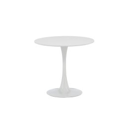 Dizell - Rundt spisebord i hvidmalet, diameter 80 cm.