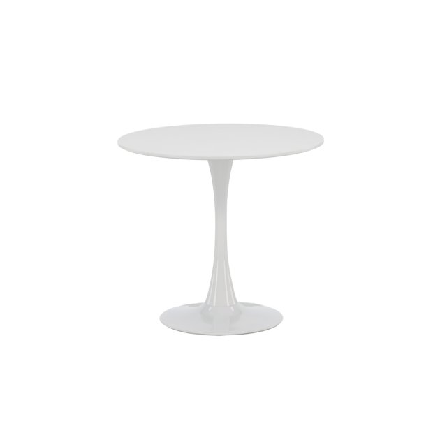 Dizell - Rundt spisebord i hvidmalet, diameter 80 cm.