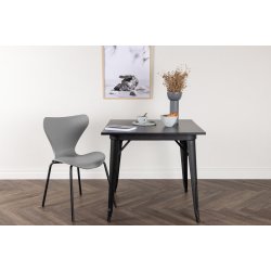 Toorx - Spisebord i sort egefiner og sort understel, 80 x 80 cm.