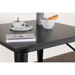 Toorx - Spisebord i sort egefiner og sort understel, 80 x 80 cm.