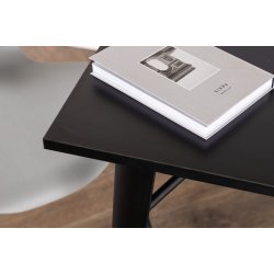 Toorx - Spisebord i sort egefiner og sort understel, 80 x 80 cm.