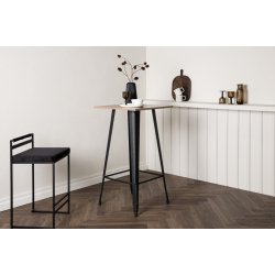 Winslet- Barbord i valnd dekor og sort metal