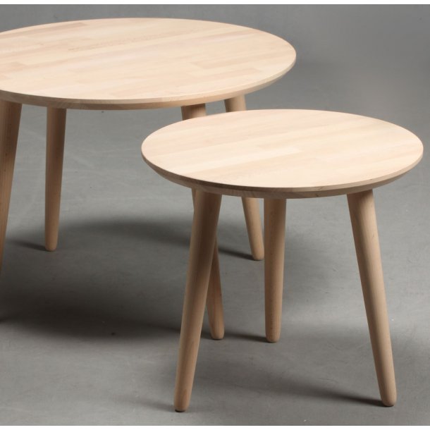 CT 10 - Sofabord i massiv bg og diameter 80 cm