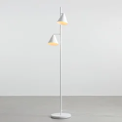 Frigg- Gulvlampe med to skrme i hvid metal