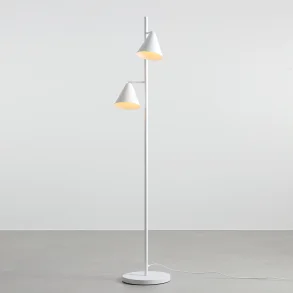 Frigg- Gulvlampe med to skrme i hvid metal