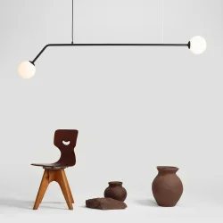 Limelight - Loftlampe i sort metal og hvidt glas, bredde 150 cm