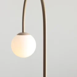 Twiggy - Gulvlampe i beige metal og hvidt glas