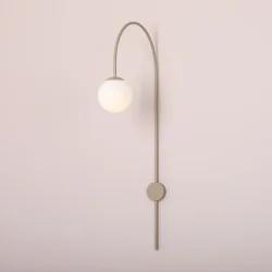 Twiggy - Vglampe i beige farvet metal og hvidt glas