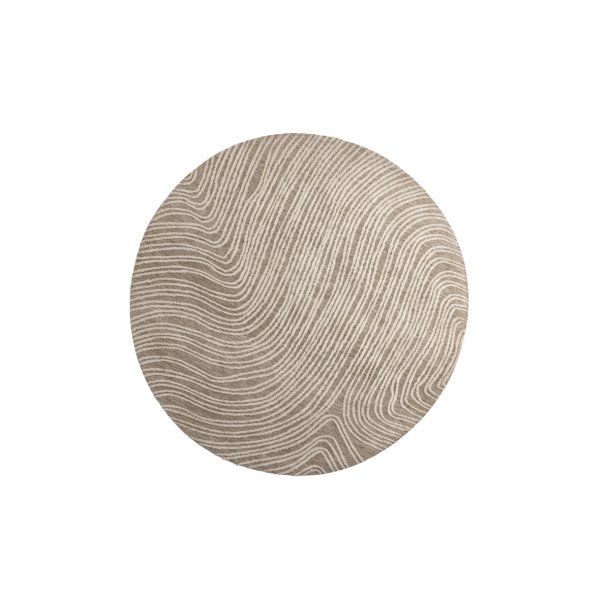 Troost - Tppe i beige polyester, diameter p 200 cm.