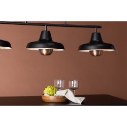 Kroken - Loftlampe i sort metal med tre skrme
