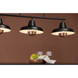 Kroken - Loftlampe i sort metal med tre skrme