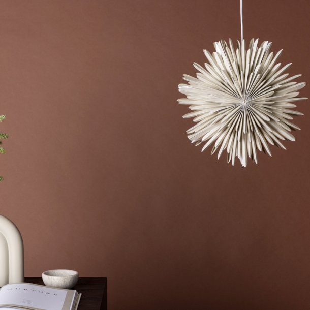 Topaz - Stjerneformet loftlampe i beige papir, to strrelser