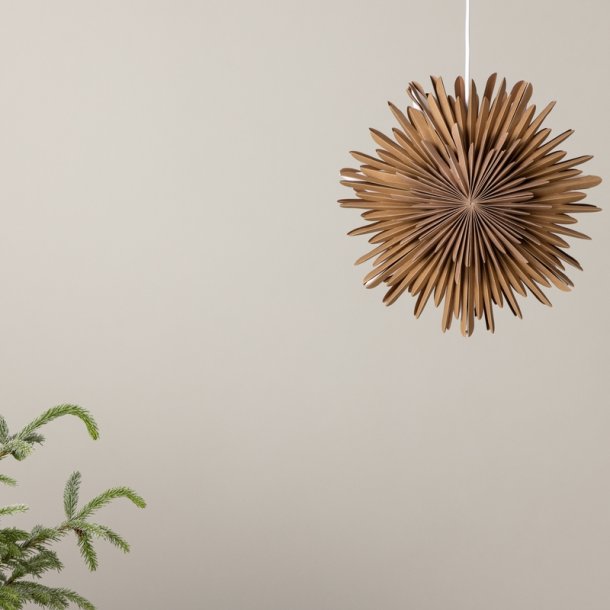 Topaz - Stjerneformet loftlampe i brunt papir, fire strrelser