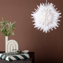 Topaz - Stjerneformet loftlampe i hvidt papir, fem strrelser