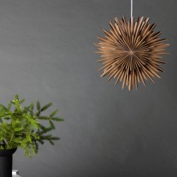Topaz - Stjerneformet loftlampe i brunt papir, fire strrelser