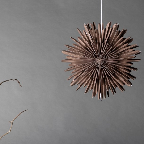 Topaz - Stjerneformet loftlampe i greige papir, tre strrelser