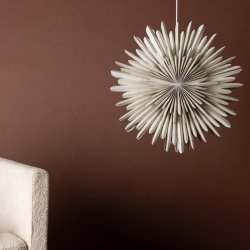 Topaz - Stjerneformet loftlampe i beige papir, to strrelser