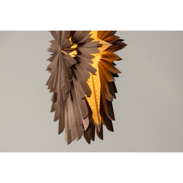 Topaz - Stjerneformet loftlampe i brunt papir, fire strrelser