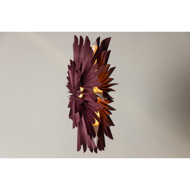 Topaz - Stjerneformet loftlampe i mrkerdt papir, tre strrelser