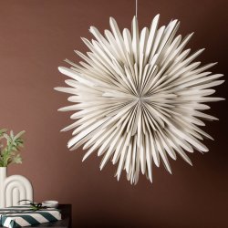Topaz - Stjerneformet loftlampe i beige papir, to strrelser