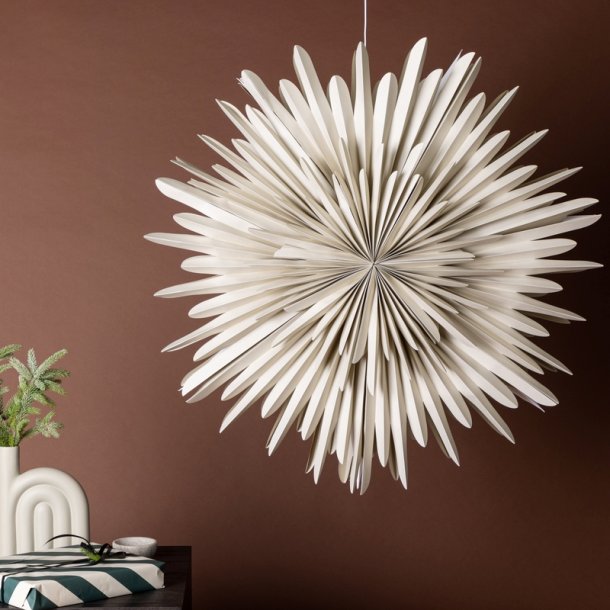 Topaz - Stjerneformet loftlampe i beige papir, to strrelser