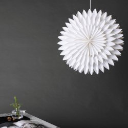 Icey - Stjerneformet loftlampe i hvidt papir, tre strrelser