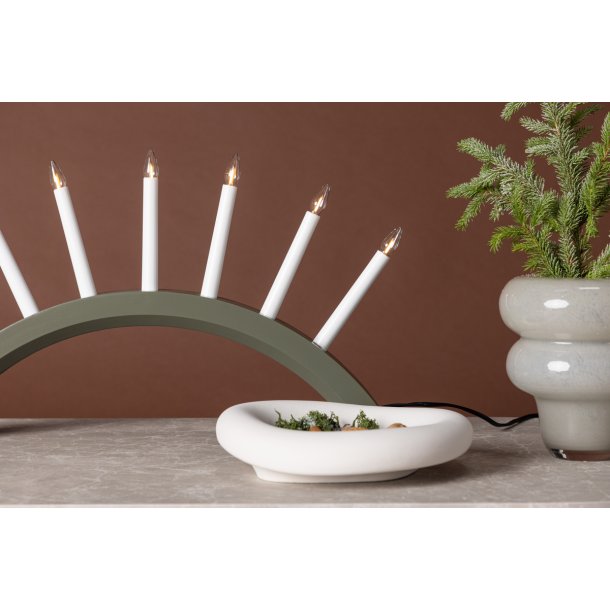 Rialto - Bordlampe i grnt tr med 7 Led-prer