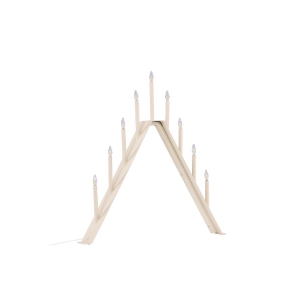 Topps - Bordlampe i beige metal med 9 dmpbare Led-prer