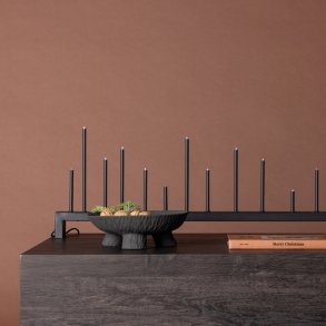 Plott- Bordlampe i sort træ med 14 LED lys