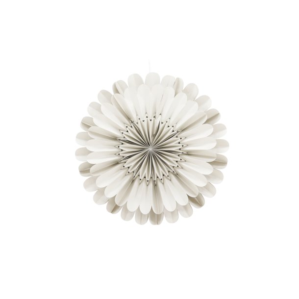 Juvela - Loftlampe i beige foldet papir, diameter 60 cm.