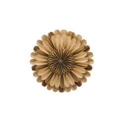 Juvela - Loftlampe i brun foldet papir, diameter 60 cm.