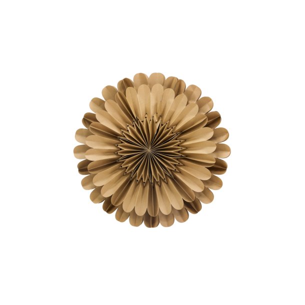 Juvela - Loftlampe i brun foldet papir, diameter 60 cm.