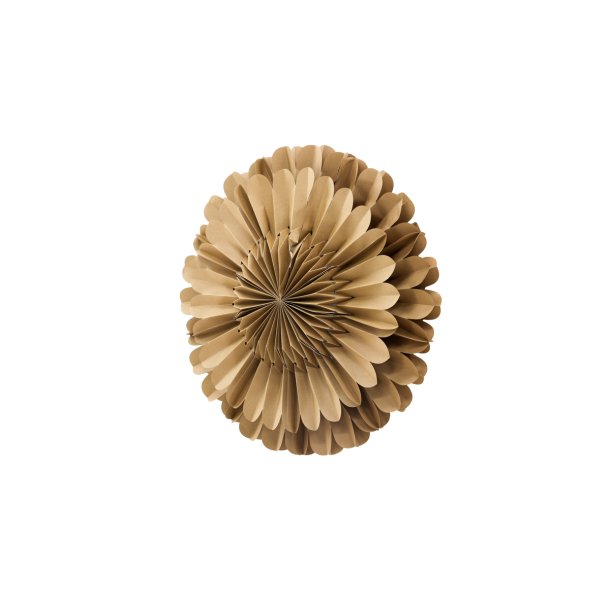 Juvela - Loftlampe i brun foldet papir, diameter 60 cm.