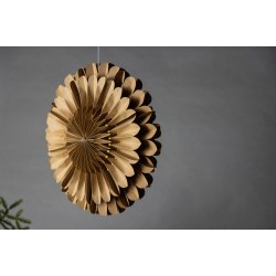 Juvela - Loftlampe i brun foldet papir, diameter 60 cm.