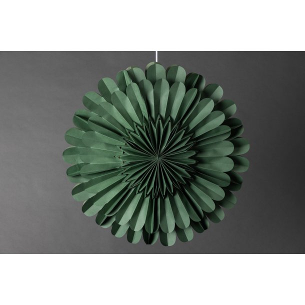 Juvela - Loftlampe i grn foldet papir, diameter 60 cm.