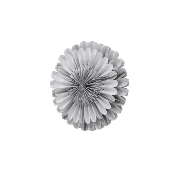 Juvela - Loftlampe i gr foldet papir, diameter 60 cm.