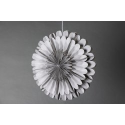Juvela - Loftlampe i gr foldet papir, diameter 60 cm.