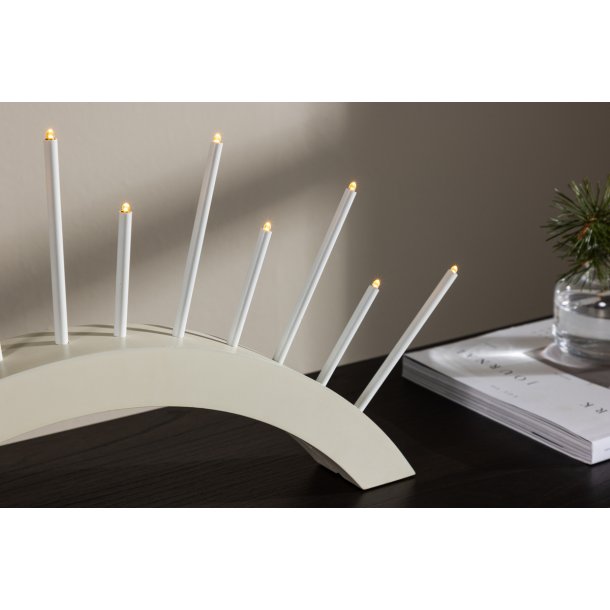 Cerro- Bordlampe i beige MDF med 13 LED lys