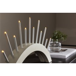 Cerro- Bordlampe i beige MDF med 13 LED lys