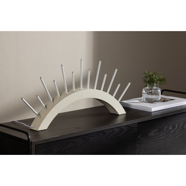 Cerro- Bordlampe i beige MDF med 13 LED lys