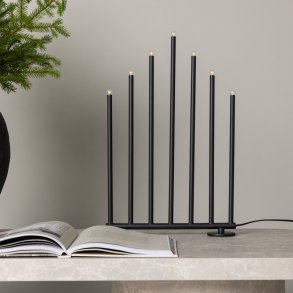 Smokey- Bordlampe i sort metal med syv dæmpbare LED-lys