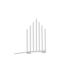 Smokey- Bordlampe i slvfarvet metal med syv dmpbare LED-lys