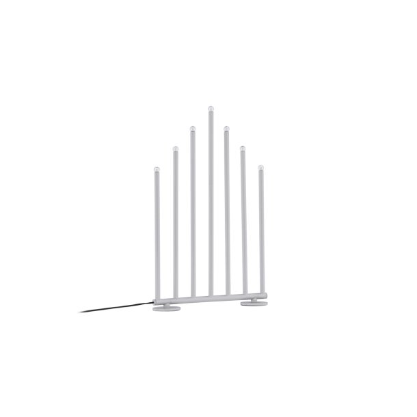 Smokey- Bordlampe i slvfarvet metal med syv dmpbare LED-lys