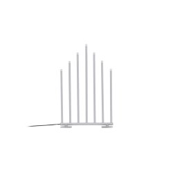 Smokey- Bordlampe i slvfarvet metal med syv dmpbare LED-lys