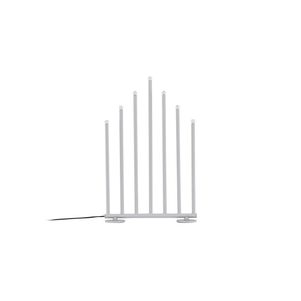 Smokey- Bordlampe i slvfarvet metal med syv dmpbare LED-lys