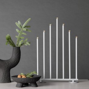 Smokey- Bordlampe i sølvfarvet metal med syv dæmpbare LED-lys