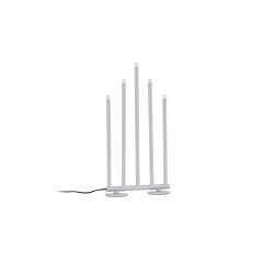 Smokey- Bordlampe i slvfarvet metal med fem dmpbare LED-lys