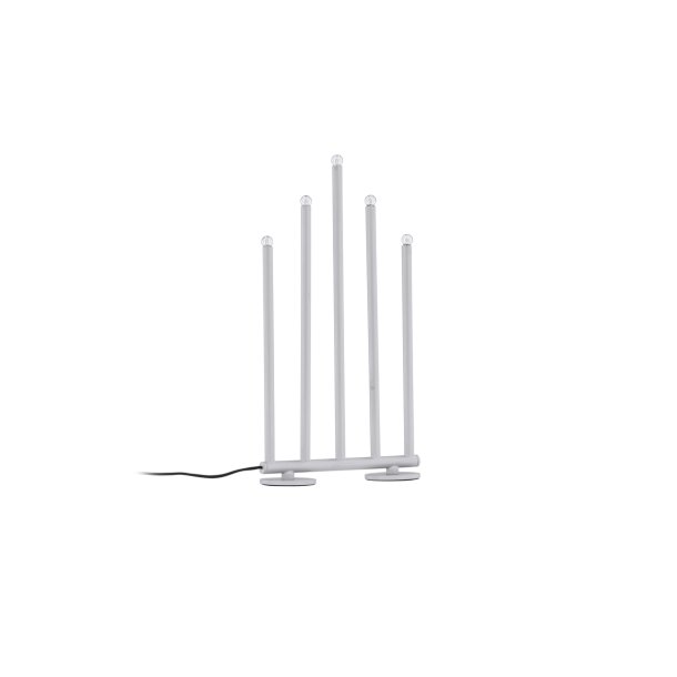 Smokey- Bordlampe i slvfarvet metal med fem dmpbare LED-lys