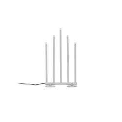 Smokey- Bordlampe i slvfarvet metal med fem dmpbare LED-lys