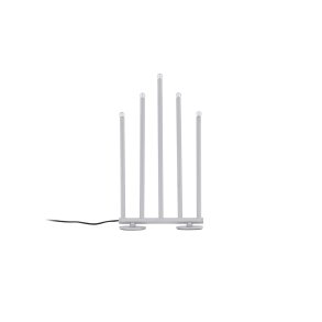 Smokey- Bordlampe i sølvfarvet metal med fem dæmpbare LED-lys